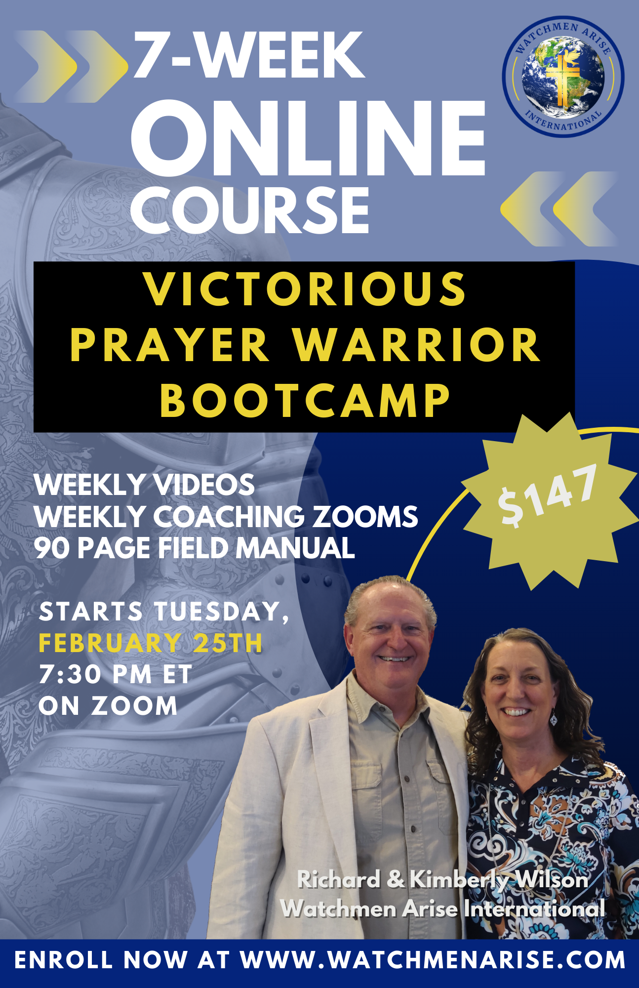 Victorious Prayer Warrior Online Bootcamp with Richard and Kimberly Wilson of Watchmen Arise International